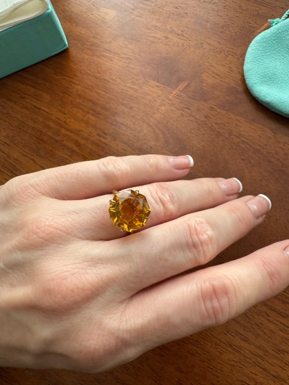 Tiffany & Co Citrine and Yellow Gold Sparkler Ring - Picture 8 of 10